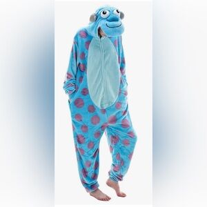Monsters Inc Sully Blue Polka Dot Plush One-Piece Coverall